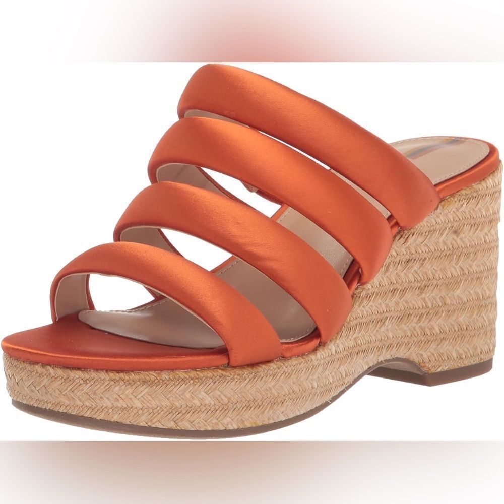 Sam Edelman‘s Yuki platform wedge heel size 7 satin orange NWT in pkg
